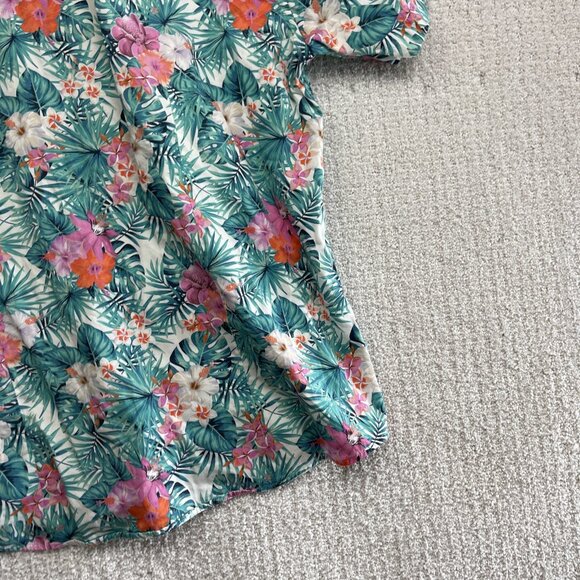 7 Downie St Couture Shirt Mens 6 Tropical Floral AOP Short Sleeve Button-Up - Picture 16 of 16